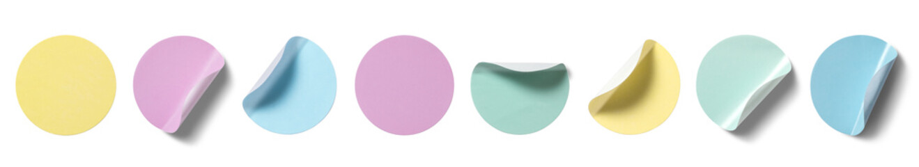 カラフルな丸いタックシールのテクスチャー