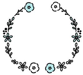 手描きのかわいい花のフレーム