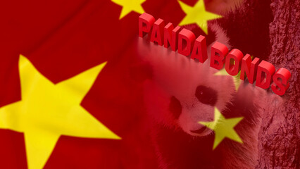 The Panda Bonds for Chinese Business concept 3d Rendering. © niphon
