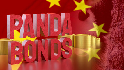 The Panda Bonds for Chinese Business concept 3d Rendering. © niphon