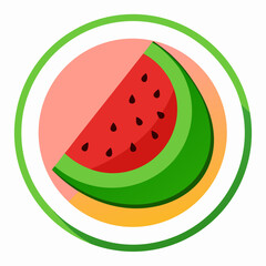 Watermelon Slice on Plate