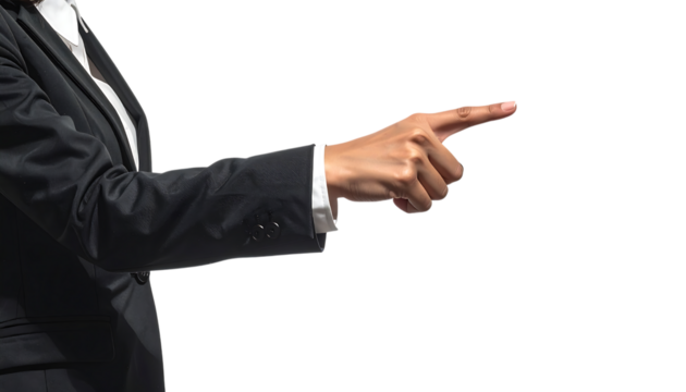 新しい発想を示す女性の手のポーズ ｜背景なし・透過PNG・コピースペース