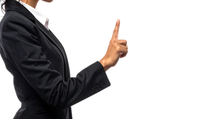 新しい発想を示す女性の手のポーズ ｜背景なし・透過PNG・コピースペース