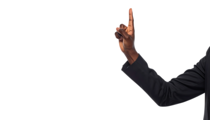 新しい発想を示す女性の手のポーズ ｜背景なし・透過PNG・コピースペース