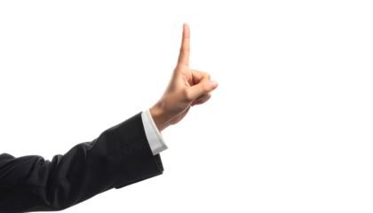 新しい発想を示す女性の手のポーズ ｜背景なし・透過PNG・コピースペース