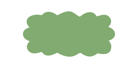 Groovy retro wavy rectangle frame in solid green with scallop border. Hand drawn shape creates a unique y2k graphic background and artistic modern frame for trendy use.