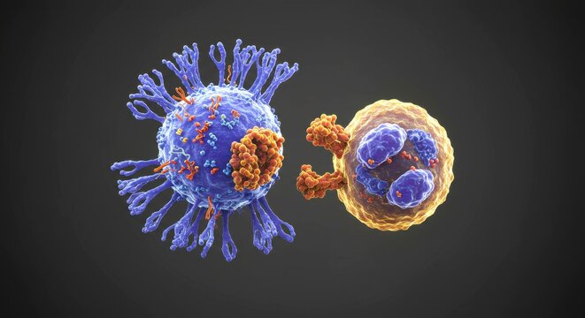 x-default Neutrophil Attacking Pathogen Illustration