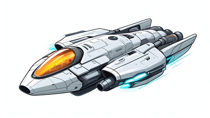 The Interstellar Scout Futuristic Space Fighter Jet Design with Minimalist Line Art