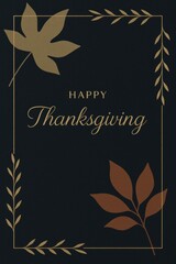 Obraz premium Gold pumpkins, silverware, and autumn leaves on dark background. Ideal for Thanksgiving flyers, restaurant promotions, menus, and seasonal invitations. Includes copy space. 
