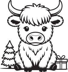 Obraz premium Christmas Highland Cows SVG 