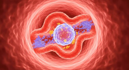 x-default Immune Cell in Bloodstream Illustration