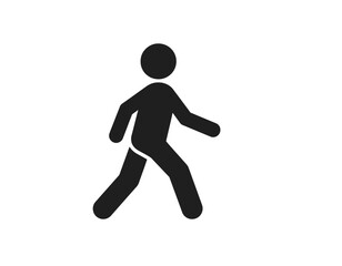 Silhouette of a person in motion, walking forward with arms extended