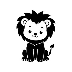 Cute cartoon Lion coloring book illustration vector design templates simple and modern