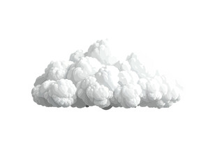 A detailed illustration of a fluffy, white cloud, isolated on a clean white background