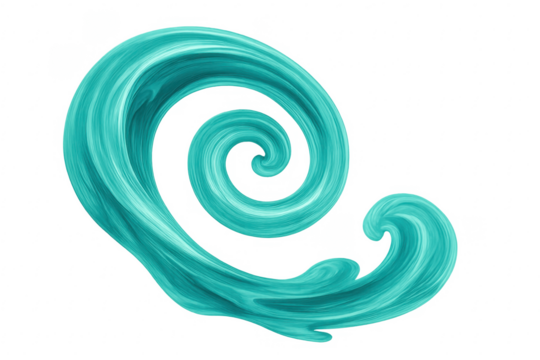 Turquoise abstract brush strokes swirling spiral shape - Powered by Adobe