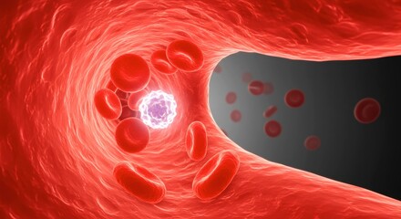 x-default Bloodstream with Red and White Blood Cells