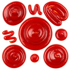 Ketchup Collection - A Variety of Red Tomato Sauce Swirls.