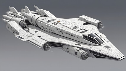 Massive Deep-Space Cruiser Detailed Vector Illustration of a Futuristic Interstellar Exploration Vessel
