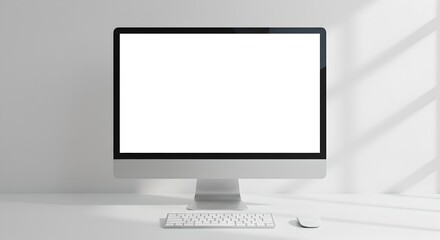 Fototapeta premium Realistic modern monitor mockup with clean light and minimalist style.