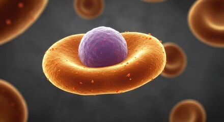 x-default 3D Render of Red Blood Cell with Virus