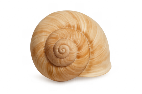 Snail shell showcasing golden spiral on transparent background - Powered by Adobe