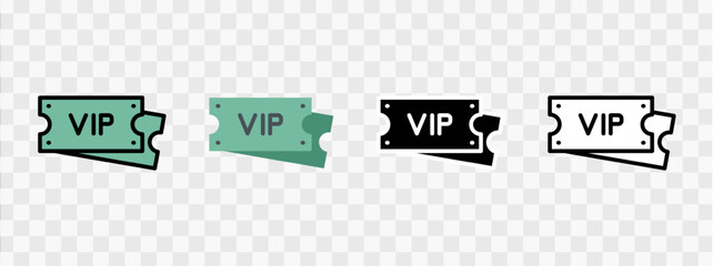 VIP ticket icons, suitable for event promotions and exclusive access concepts.