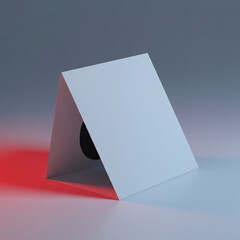 White Triangular Speaker Box Mockup with Red Accent Light
