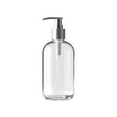  Minimalist clear glass pump bottle [Transparent Background PNG].