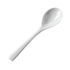 Minimalist Elegant Ceramic Soup Spoon isolated [Transparent Background PNG].