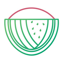 Minimal Watermelon Line Art