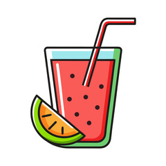 Watermelon Drink Line Art