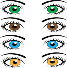 An Array of Colorful Eyes A Vibrant Collection of Human Eyes in Various Shades and Hues Illustrating Diversity and Beauty