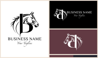Fototapeta premium Horse Head Letter Logo. (2)