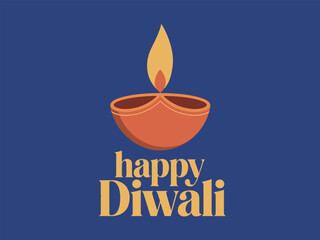 Happy Diwali with Oil Lamp Design