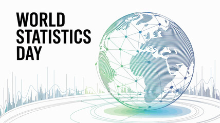 World Statistics Day with Global Network and Data Visualization Design
