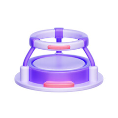 3D icon of a VR omnidirectional treadmill For full immersion virtual reality, walking and running in VR, and advanced metaverse locomotion.