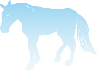 水色の馬のシルエットの挿絵