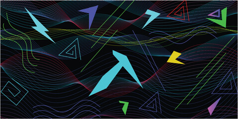 ilustration abstract neon color geometric 