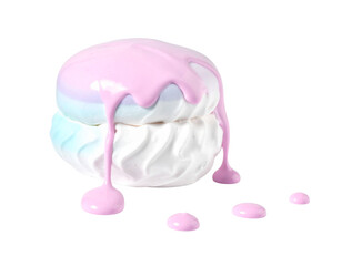 Pink cream dripping macaron silicone squeeze toy