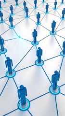 Blue Abstract Network Of Connected People Representing Digital Communication And Social Media Connections