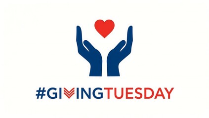 Obraz premium Giving tuesday hands holding heart isolated on white background