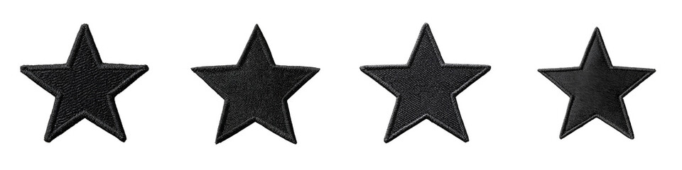 Obraz premium Star Rating Icons: Black Star Shapes on White Background