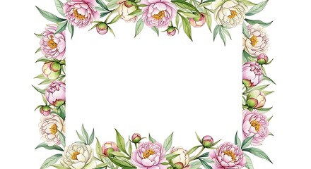 Peony Floral Frame