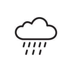 Cloud with rain icon isolated on white background