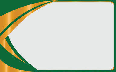 Dynamic green and gold abstract border background design featuring smooth curves, suitable for professional certificates, diplomas, and decorative page layouts