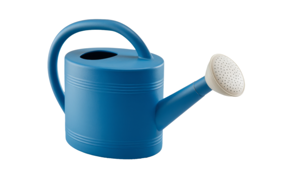 blue watering can isolated on white background.