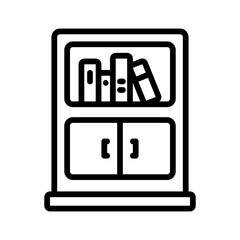 Vector black line icon for File cabinet