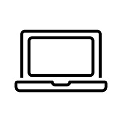 Vector black line icon for Laptop