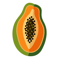 Papaya Top View Silhouette