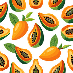 Papaya Pattern Vector